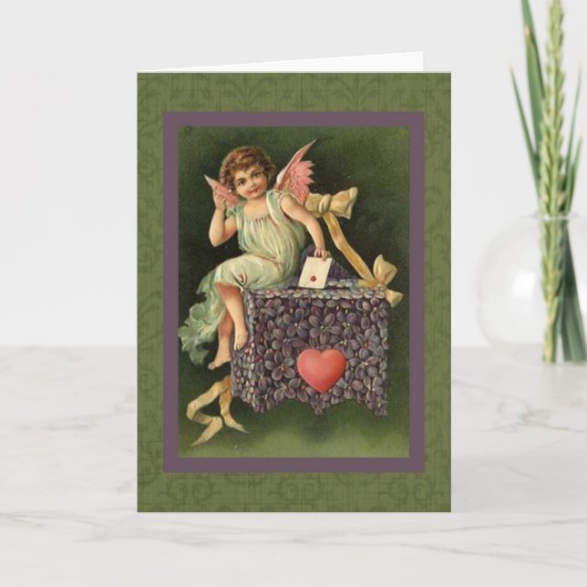 Vintage Valentine Ephemera and Altered Art Holiday Card (Front)