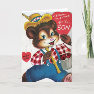 Vintage Valentine For Son Holiday Card