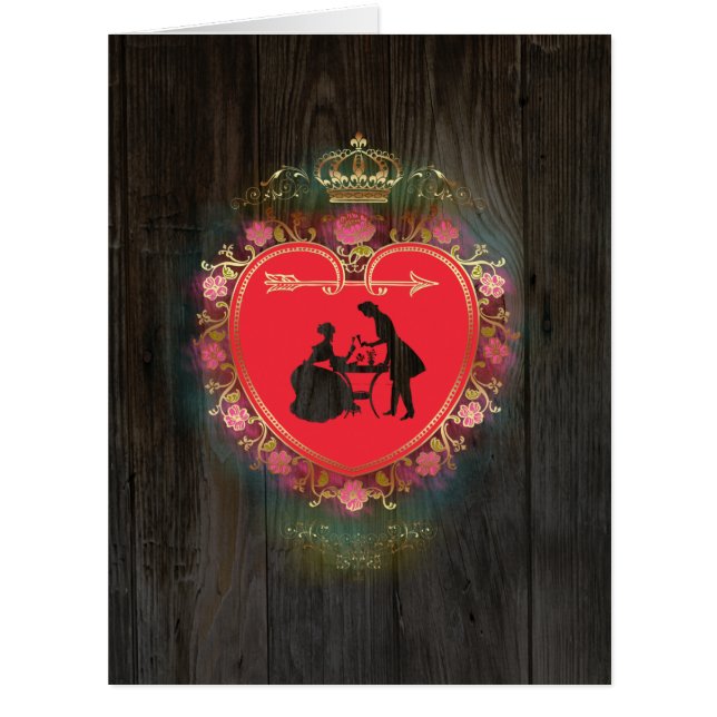 Vintage Valentine Heart - Greeting Card (Front)