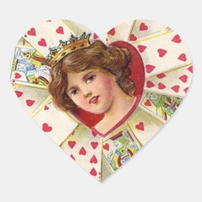 Vintage Valentine Heart Heart Sticker (Front)