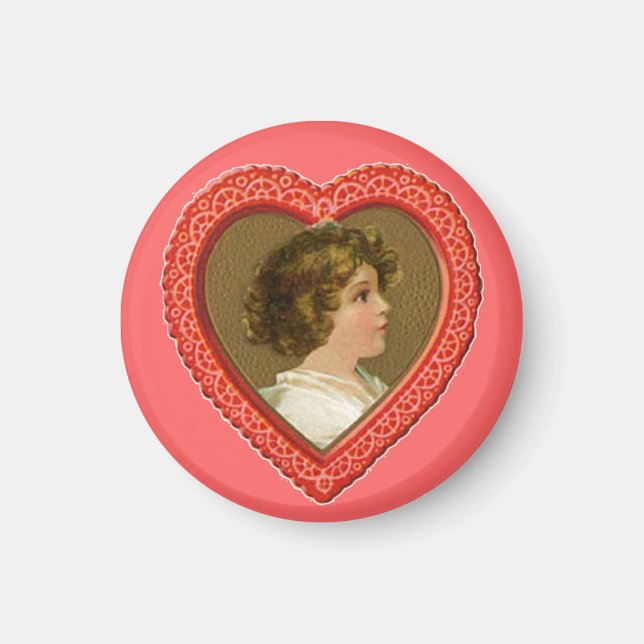 Vintage Valentine Heart Magnet (Front)