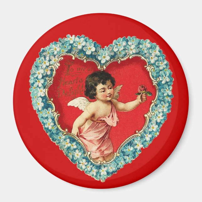 Vintage Valentine Heart Magnet (Front)