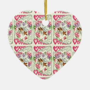 Vintage Valentine Heart Ornament