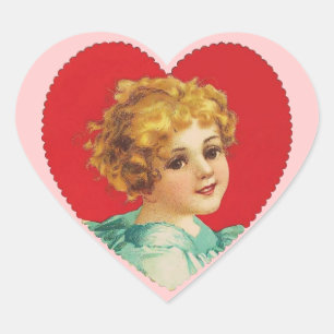 Vintage Valentine Heart Sticker