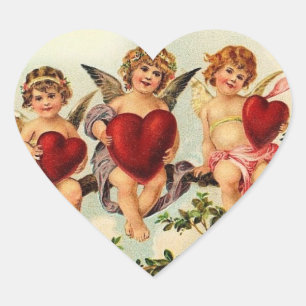 Vintage Valentine Heart Sticker