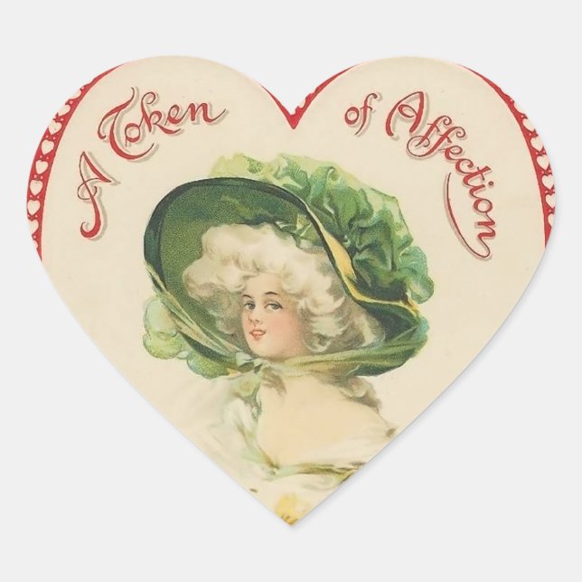 Vintage Valentine Heart Stickers (Front)