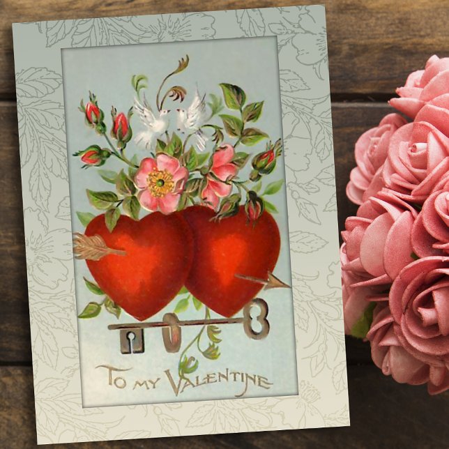 Vintage Valentine Hearts Holiday Postcard (Creator Uploaded)