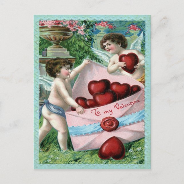 Vintage Valentine Holiday Postcard (Front)