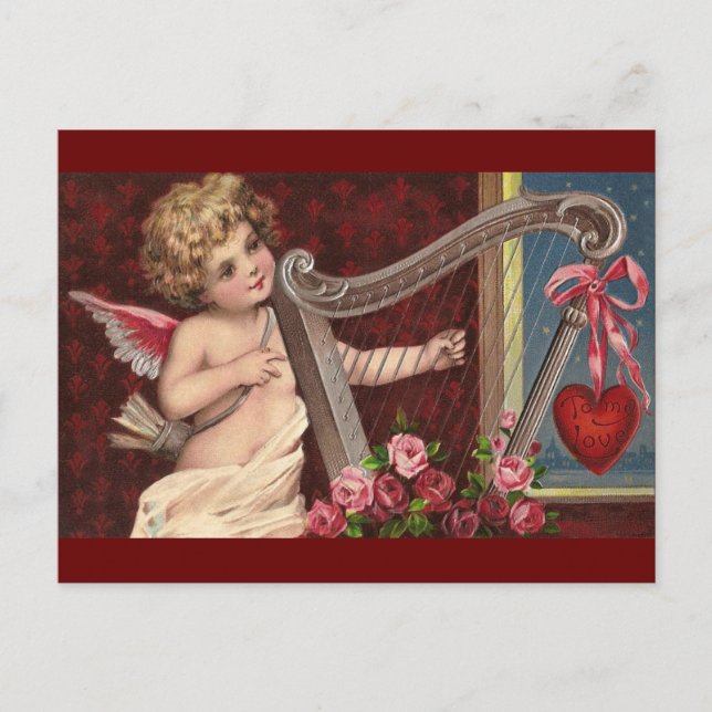 Vintage Valentine Holiday Postcard (Front)