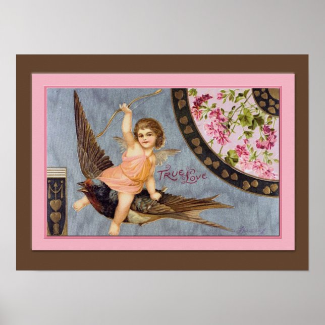 Vintage Valentine Illustration Poster (Front)
