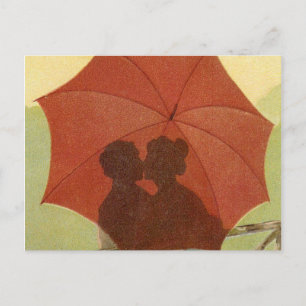 Vintage Valentine Kiss ! Holiday Postcard