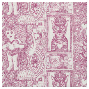 vintage valentine kitsch cherry pink fabric