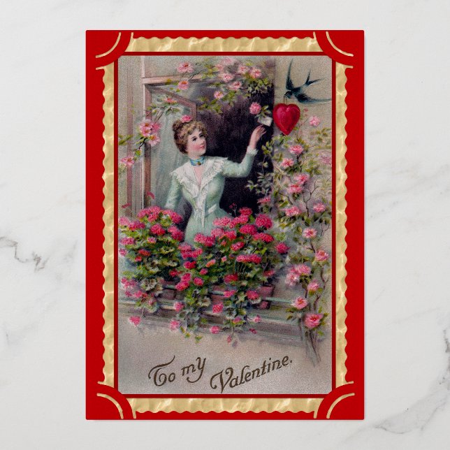 Vintage valentine lady art musical (Front)