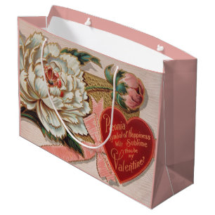 Vintage Valentine large gift bag