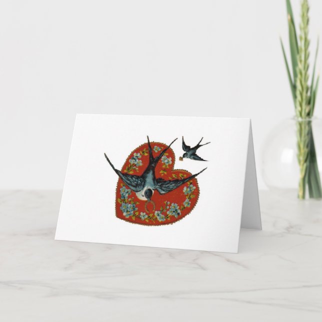 Vintage Valentine - Long Distance Love, Holiday Card (Front)