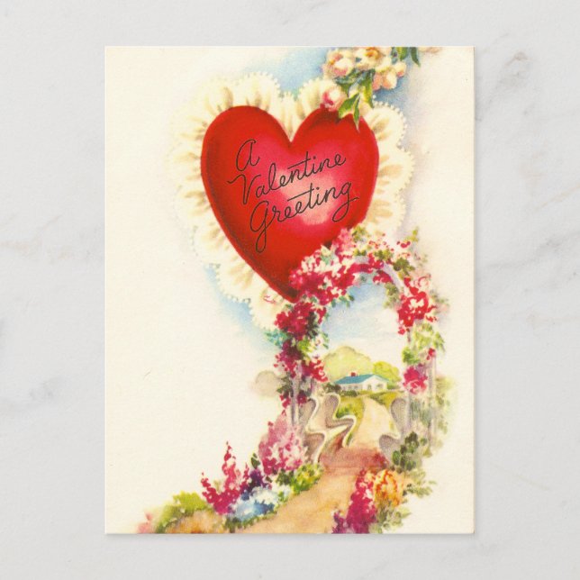 Vintage Valentine Marketing Holiday Postcard (Front)