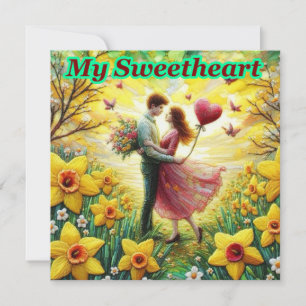 Vintage Valentine ~MY SWEETHEART ~ Couple ~ Holiday Card