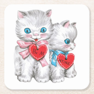 Vintage Valentine paper coasters