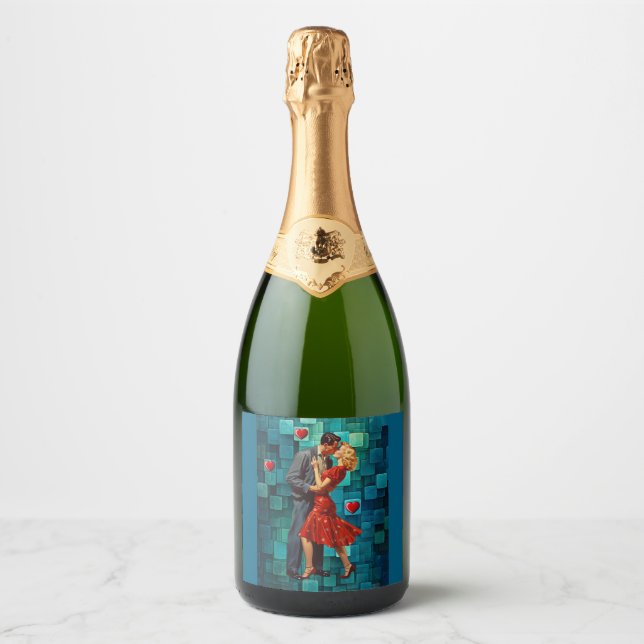 VINTAGE VALENTINE PASSION SPARKLING WINE LABEL (Front)