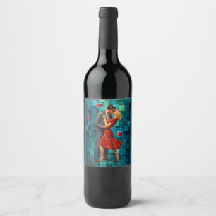 VINTAGE VALENTINE PASSION WINE LABEL