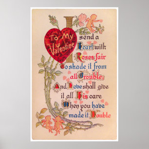 Vintage Valentine Poem Poster