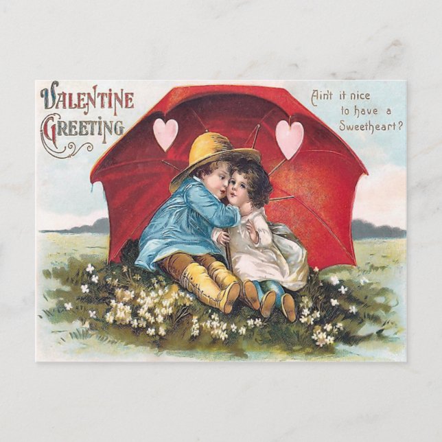 Vintage Valentine Postcard (Front)