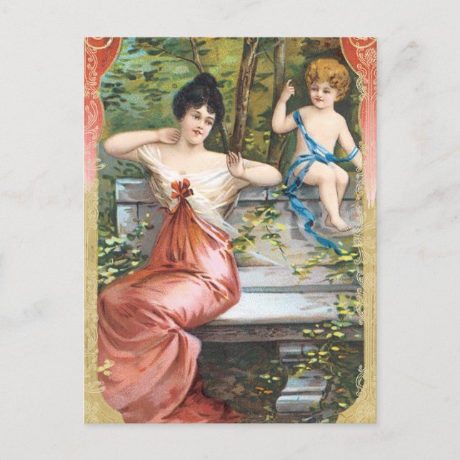 Vintage Valentine Postcard (Front)