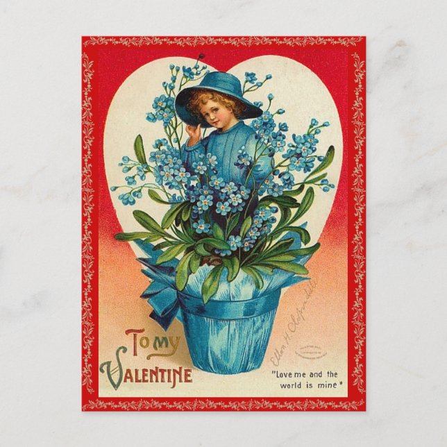 Vintage Valentine Postcard (Front)
