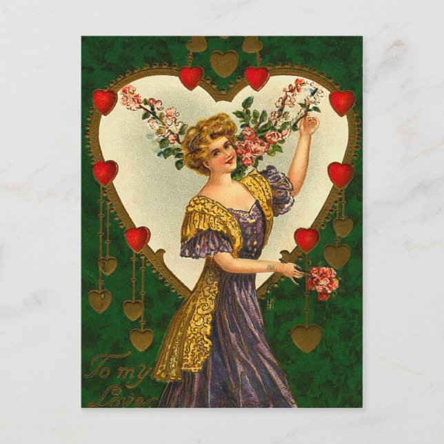 Vintage Valentine Postcard (Front)