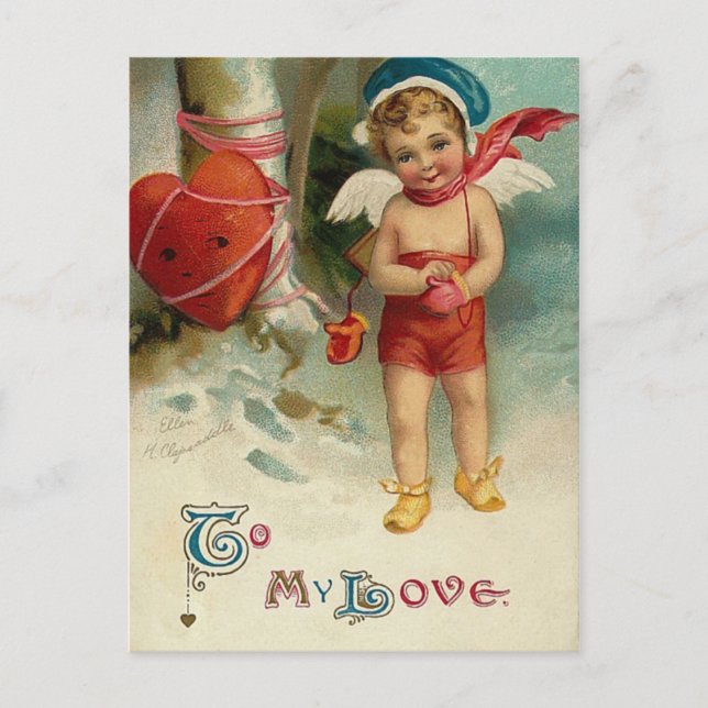 Vintage Valentine Postcard (Front)