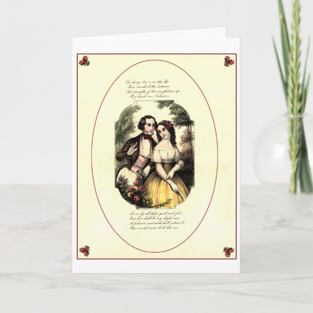 Vintage Valentine - Shakespearean Love, Holiday Card (Front)
