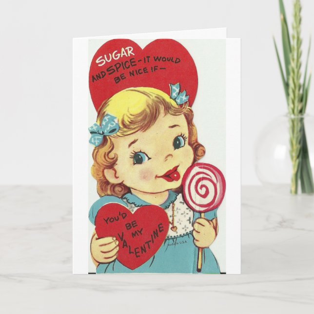 Vintage Valentine - Sugar & Spice & Sweetness, Holiday Card (Front)