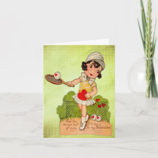 Vintage Valentine Tennis Sweetheart Holiday Card