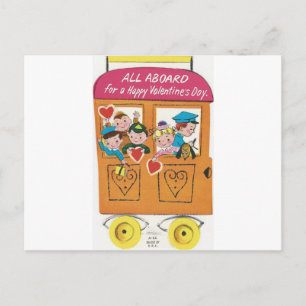 Vintage Valentine Train Valentine Holiday Postcard