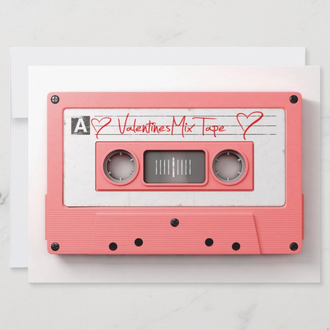 Vintage Valentines Audio Cassette Mix Tape Holiday Card (Front)