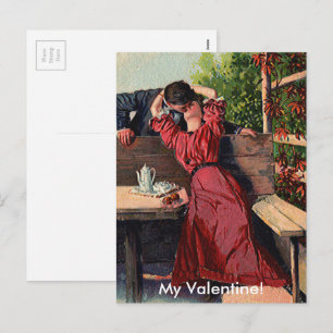 Vintage Valentines Couple Kissing Card
