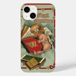 Vintage Valentine's Day Angel, Cupid Reading Book Case-Mate iPhone 14 Case