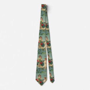Vintage Valentine's Day, Angels Fishing for Hearts Tie