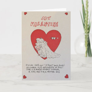 Vintage Valentine's Day Card June Wedding