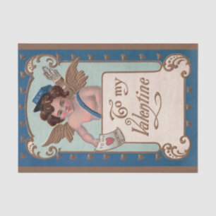 Vintage Valentine's Day, Cherub with Love Letters Tissue Paper