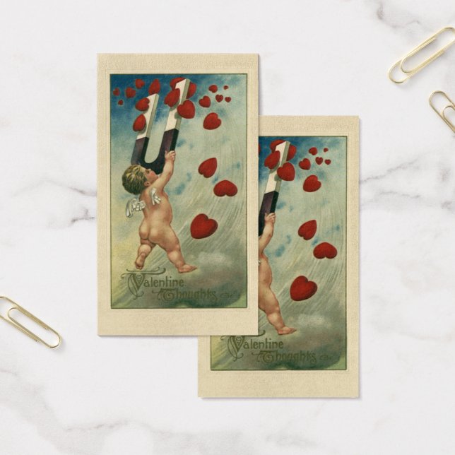 Vintage Valentine's Day, Cherub with Magnet Hearts (Office)