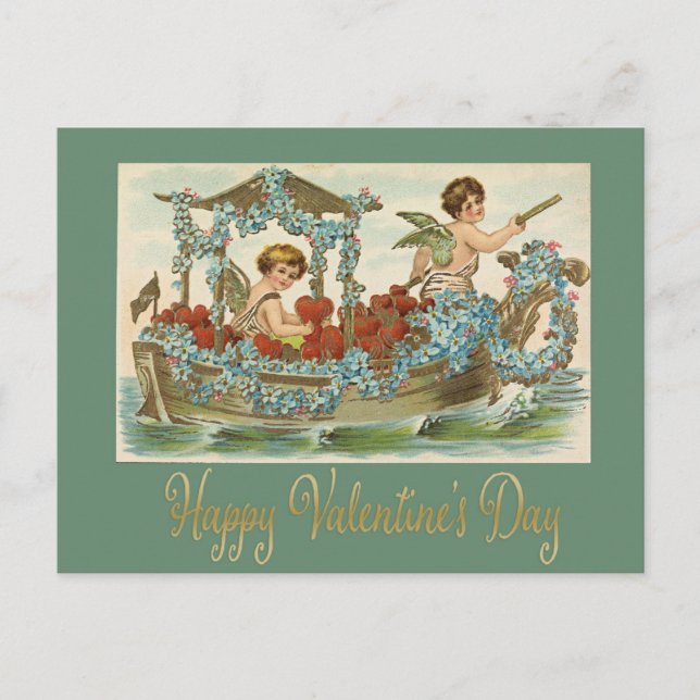 Vintage Valentine's Day Cherubs Postcard (Front)