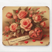 Vintage Valentine's Day Chocolates and Flowers