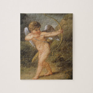 Vintage Valentines Day, Cupid with Bow and Arrow Jigsaw Puzzle