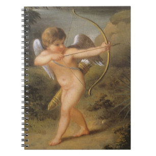 Vintage Valentines Day, Cupid with Bow and Arrow Notebook