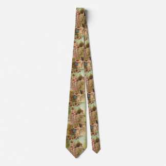 Vintage Valentine's Day, Cute Cherubs Climb Ladder Tie