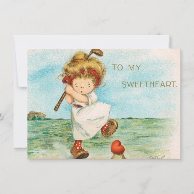 vintage valentines day cute sweetheart holiday card (Front)