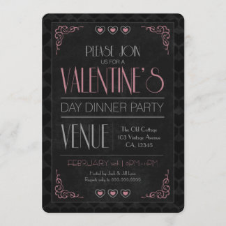 Vintage Valentine's Day Dinner Party Invitations