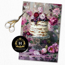 Vintage Valentines Day Floral Wedding Cake