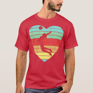 Vintage Valentines Day Heart Gifts Volleyball Play T-Shirt